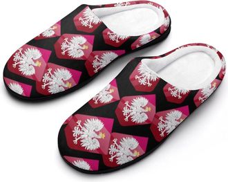 Generic Coat of Arms of Poland Cotton Slippers for Women Indoor Outdoor Slipper Slip-On Memory Foam Home Shoes