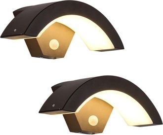 OEM Aplique De Pared Exterior De 24 W Con Sensor De Movimiento, Resistente Al Agua Ip65 Para Uso Interior Y Exterior, Aluminio Negro, Ideal Para Jard&iacute;n, B
