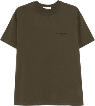 Givenchy Khaki Crewneck Logo T-Shirt