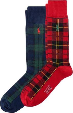 Polo Ralph Lauren Assorted 2-Pack Tartan Crew Socks in Red at Nordstrom, Size 10-13