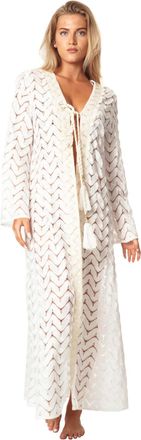La Moda Clothing Jane Black Lace Embroidered Long Kimono