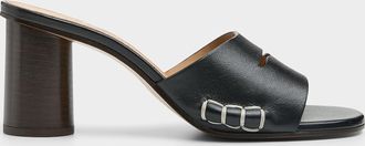 J.W.Anderson Womens Topstitched leather loafer sandals Women