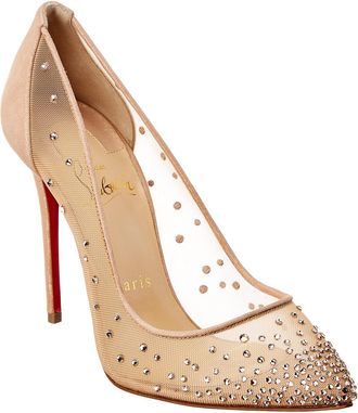 Christian Louboutin Follies Strass 100 Mesh Pump