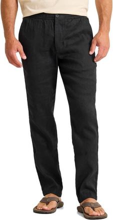 Tommy Bahama Beach Coast Stretch Linen & Cotton Pants in Black at Nordstrom, Size 2Xlt