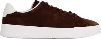 Tommy Hilfiger Heren-sportschoenen van Pebble Grain Court-leer (Bruin)