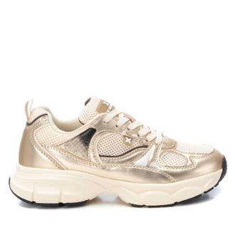 Xti Womens Lace Closure Sneakers In Gold