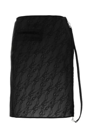 Courr&egrave;ges Zwarte Stretch Nylon Mix Rok