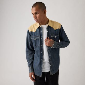 Levi's Classic Standard Fit Western Shirt - Mens - XL - Blue