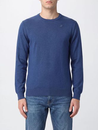 K-Way Maglia girocollo in pura lana con vestibilit&agrave; slim fit da uomo