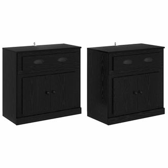 vidaXL Vidaxl Sideboards 2 Pz Rovere Nero 70 X 35,5 X 67,5 Cm
