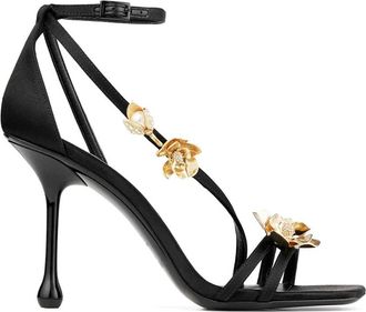 Jimmy Choo London Sandalen met hoge hak - Dames - Sandalen met hakken - Zwart - 37 EU - Leer - Schoenen