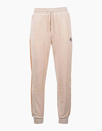 Sergio Tacchini Mens SERGIO TACCHINI TASSO VELOUR TRACK PANT SANDSHELL/ORANGE PEPPER - Tan - Size: 32/32