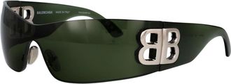 Balenciaga Shield Zonnebril - Dames - Zonnebrillen - Groen - ONE Size - Nylon - Accessoires