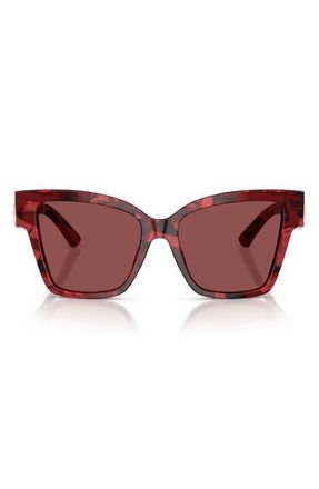 Dolce & Gabbana 54mm Gradient Square Sunglasses in Pearl Havana Red /Dark Violet at Nordstrom