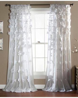 Triangle Home Fashions Riley White Window Panel