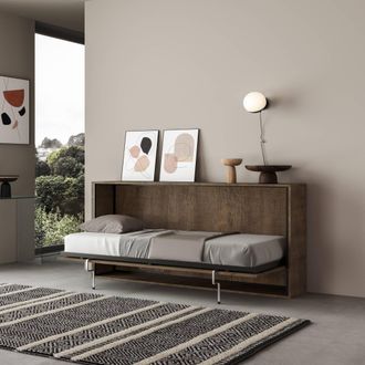 Itamoby Letto A Scomparsa Singolo Orizzontale - Kando - Materasso: Con Materasso - Colore: Noce