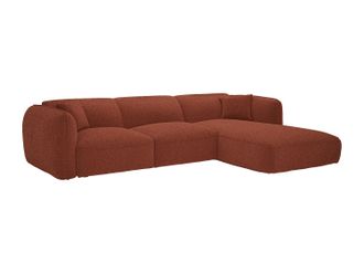 Vente-Unique Divano Letto Angolare Angolo A Destra In Tessuto Ciniglia Terracotta Camilio