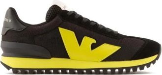 Emporio Armani Polyester Sneakers - Heren - Sneakers - Zwart - 41 EU - Polyester - Schoenen