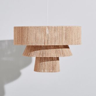 Maisons du monde L&aacute;mpara de techo no electrificada de yute de 3 niveles