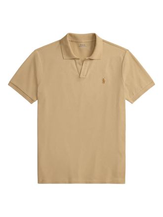 Polo Ralph Lauren Johnny-collar embroidered T-shirt - Brown