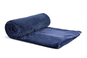 TJ Hughes Snug Flannel Fleece Blanket Super Soft Throw in Navy - TJ Hughes