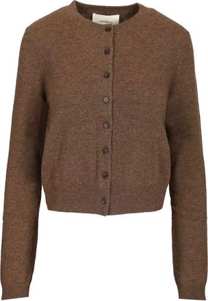 Lisa Yang Crew Neck Cashmere Cardigan - female - Lisa Yang - Cashmere Knitwear - Brown - XS - Knitwear