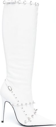 Abra spike stud-detail high boots - women - Calf Leather - 41 - White