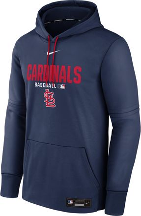 Nike Mens St. Louis Cardinals Authentic Collection Nike Therma MLB Pullover Hoodie in Blue | NAC3046NSCN-RMG