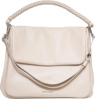 Orciani Leren schoudertas met interne zakken - Dames - Handtassen - Beige - ONE Size - Leer - Tassen