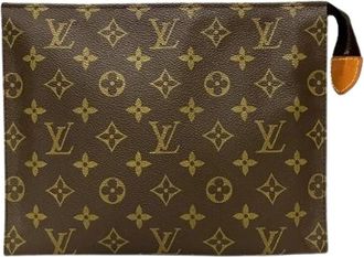 Louis Vuitton Pre-owned Clutches, female, Brown, Size: ONE SIZE Pre-owned Poche Toilette 26 Monogram Pouch