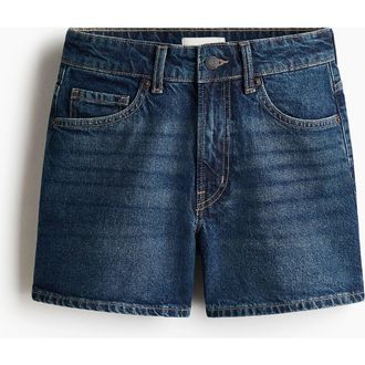 H&M Denim Shorts in Dark Denim Blue at Nordstrom, Size 10