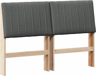 vidaXL Upholstered Headboard Dark Grey 140 cm Solid Pine Wood vidaXL