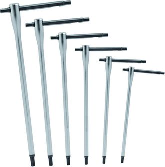 Trade Shop Trade Shop - Juego De Llaves Torx T 9 Piezas Varilla Deslizante Macho Larga T8 - T40