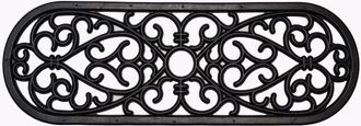 Imports Decor Decorative Rubber Door Mat - Elliptical Curl Design Non-Slip Outdoor Entryway Mat for Patio, Porch & Garden