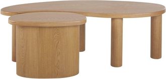 Maisons du monde Set de 2 mesas de centro con patas de madera de pino maciza de 148 cm