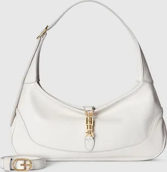 Gucci Jackie Slim Small Shoulder Bag, White, Leather