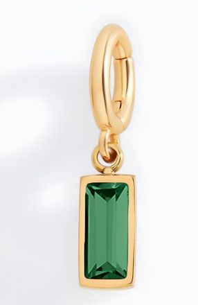 Mint & Lily Dainty Baguette Birthstone Charm in May Emerald at Nordstrom
