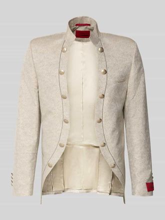 Wilvorst Sakko mit Stehkragen und Knopfleisten in Beige, Gr&ouml;&szlig;e 102