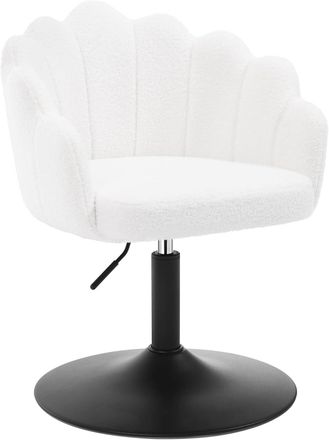 Woltu Woltu - Taburete De Bar Fijo, Giratorio Y Ajustable Con Respaldo, Color Blanco (1 Unidad)