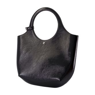 Courr&egrave;ges Womens Leather Top Handle Bag Black