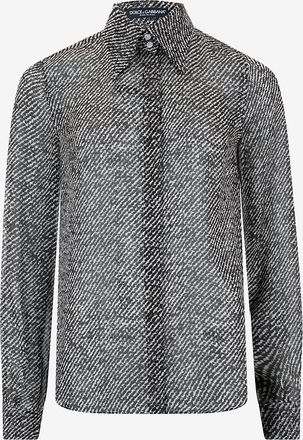 Dolce & Gabbana Seidenmusselinhemd mit Boucl&eacute;-Print