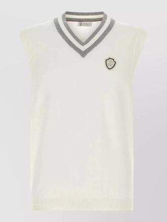 Brunello Cucinelli cotton v-neck sleeveless top