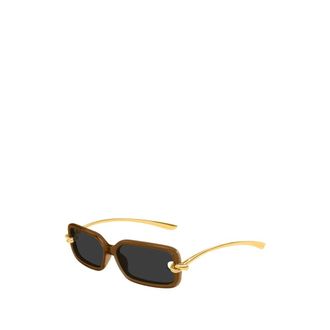 Bottega Veneta Sunglasses, female, Brown, Size: 56 MM Rectangle Sunglasses