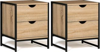 IDMarket Set Di 2 Comodini Detroit Con 2 Cassetti Design Industriale