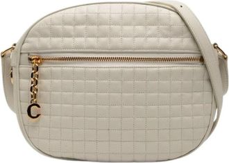 Celine Pre-owned Cross Body Bags, female, White, Size: ONE SIZE Pre-owned Leather Cross Body Bag