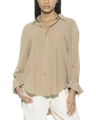 Alexia Admor Amber Linen-Blend Shirt