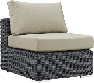 ModWay Discontinued Modway Outdoor Summon Outdoor Patio Wicker Rattan Sunbrella Armless