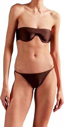 Adriana Degreas Solid Giardino Sunglasses Bikini Set In Coffee Brown