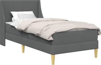 vidaXL Estructura De Cama Con Colch&oacute;n Gris Oscuro 90 X 190 Cm Tela Vidaxl