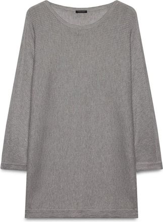 Fiorella Rubino Ribbed Knit in Viscose Blend - Dames - Truien - Grijs - Maat: M/L Viscose